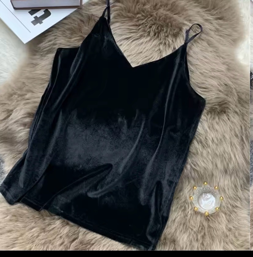 Top velour gris 