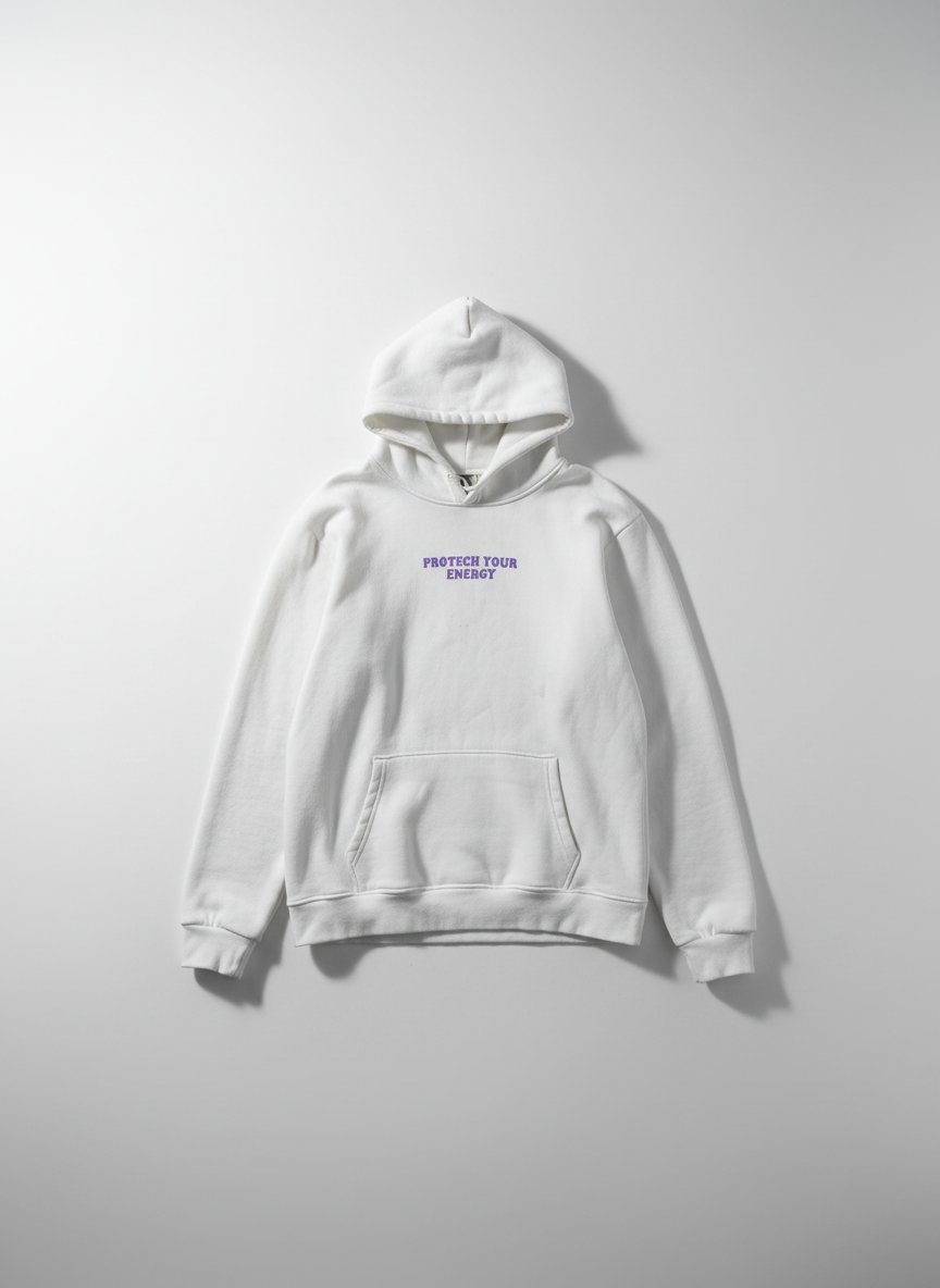 White Hoodie, PROTECH YOUR ENERGY