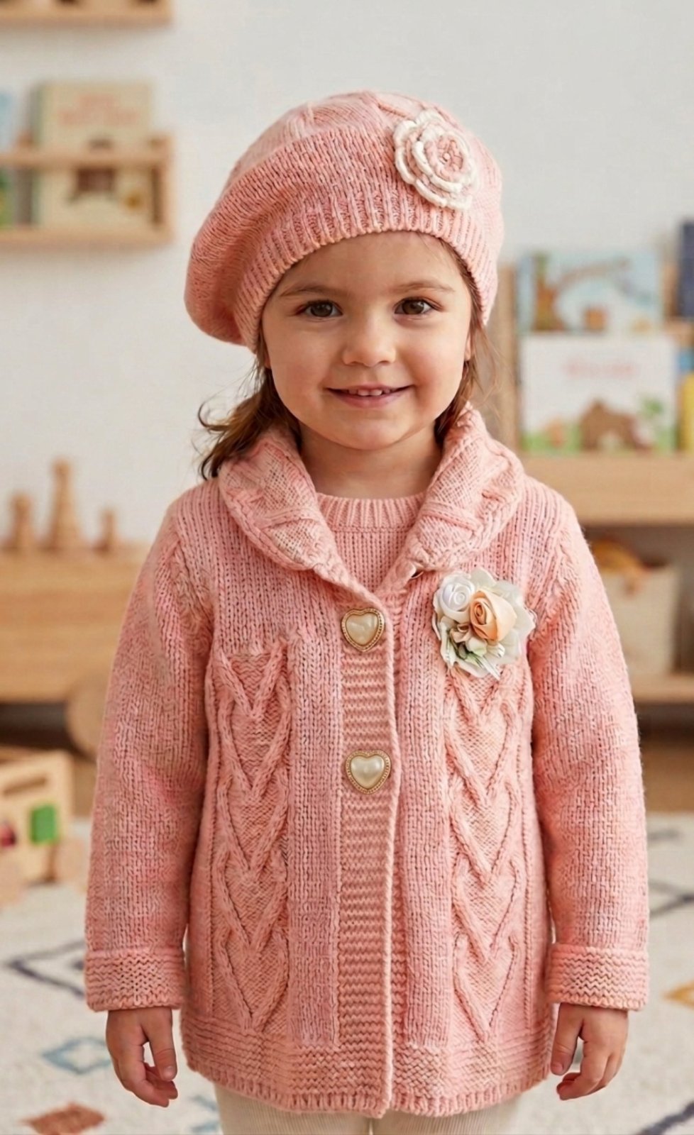 Gilet et béret fille