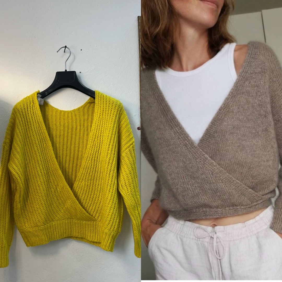 Pull cache-cœur en maille
