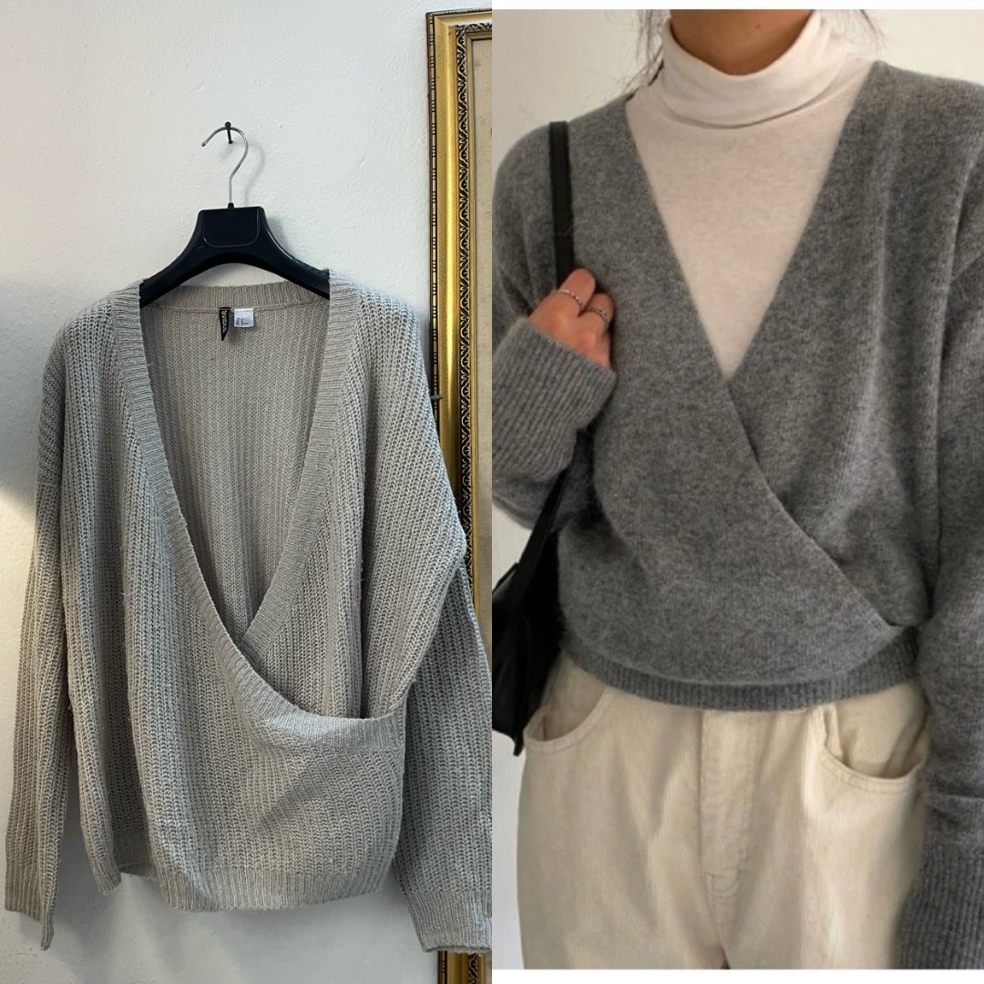Pull cache-cœur H&M Divided gris