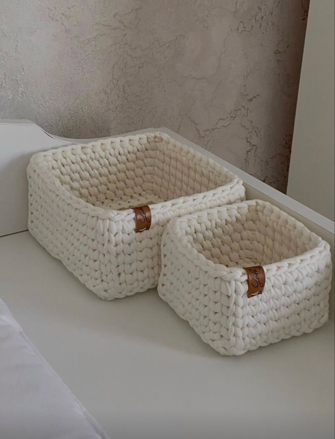 Pack de deux articles de rangement crochet hand made
