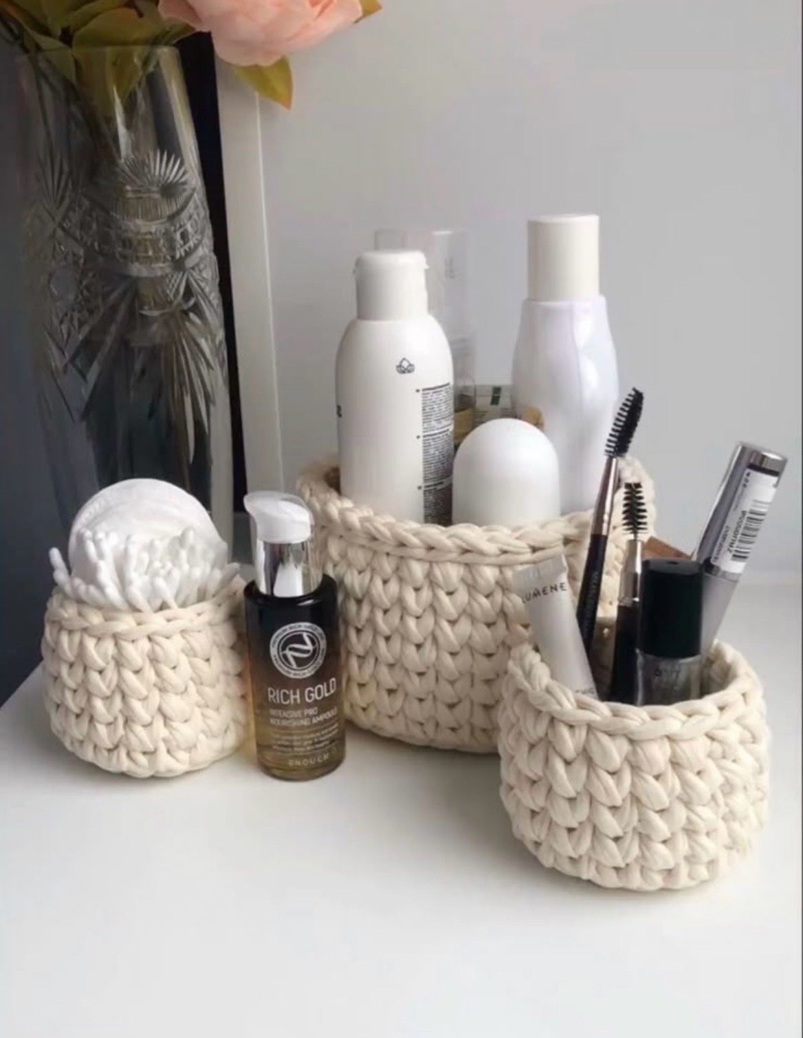3 articles de rangement crochet hand made
