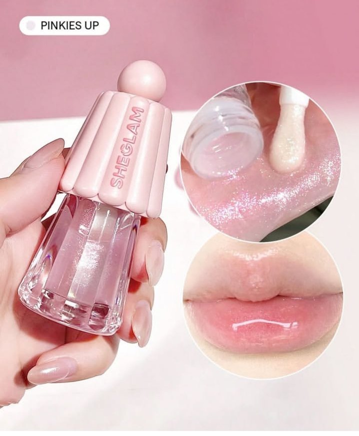Gloss à lèvres rose brillant