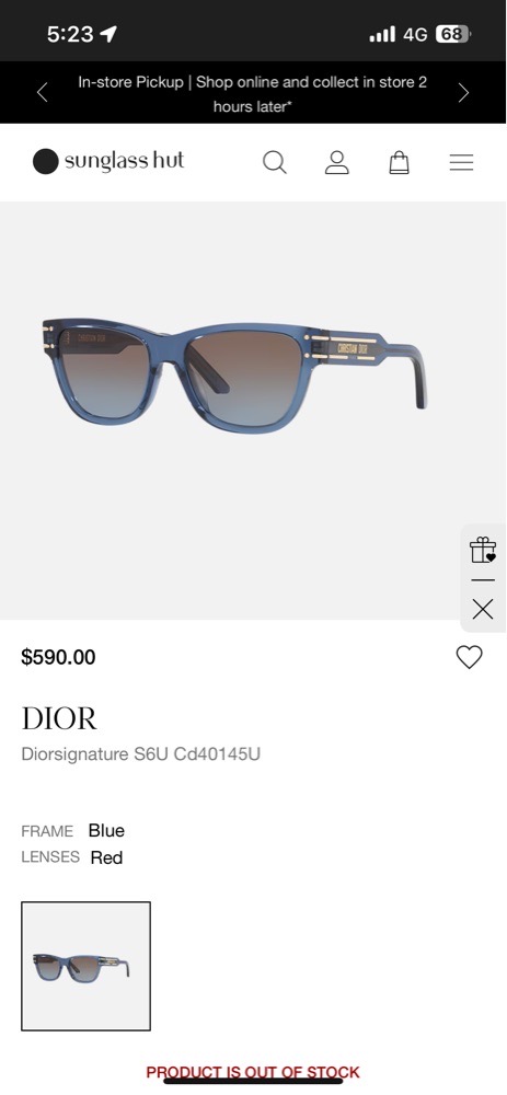 Lunette Dior Etat Neuf