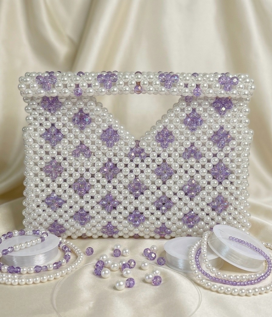 Sac en perles 🤍💜