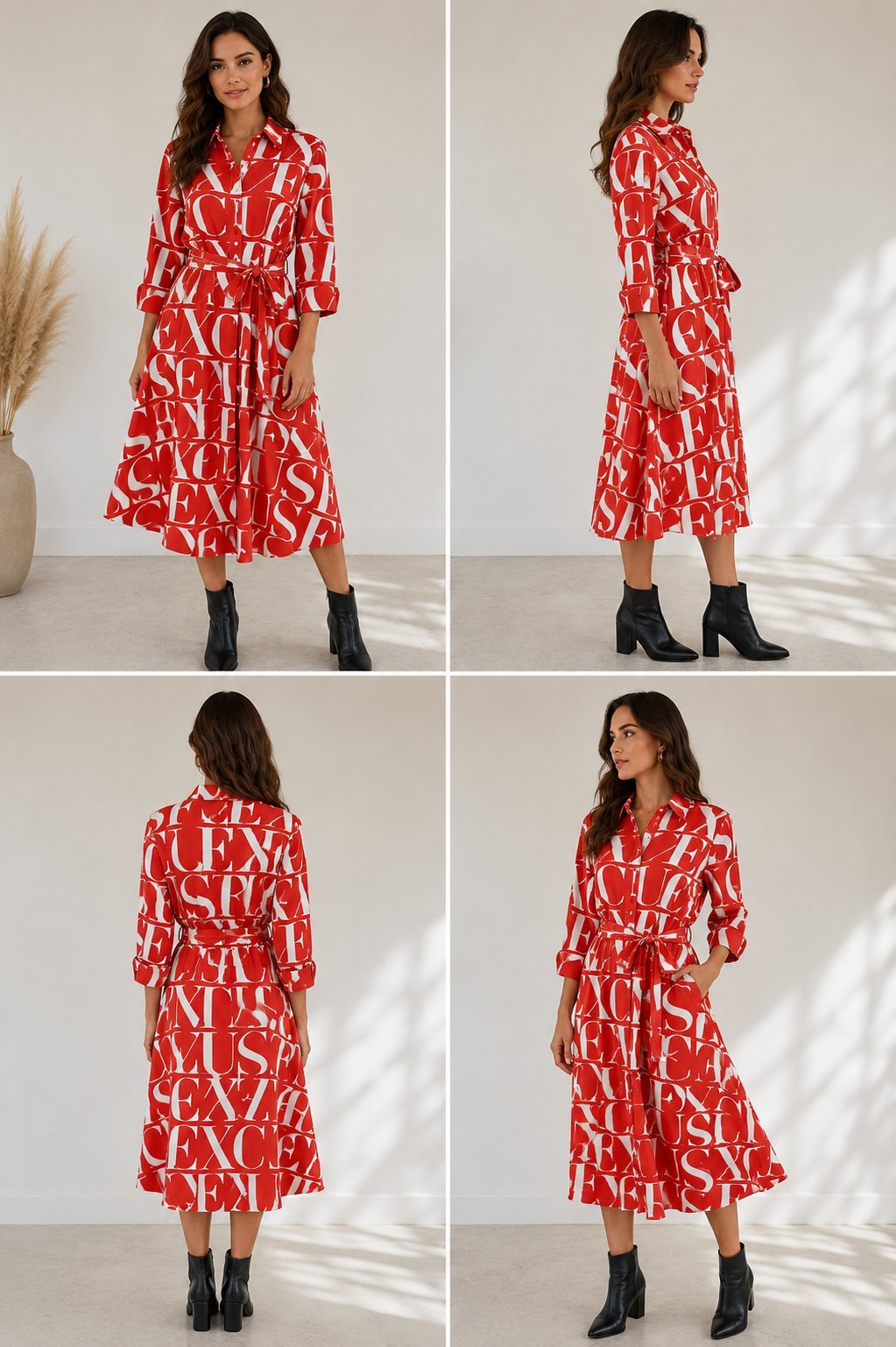 Robe satin rouge et blanc