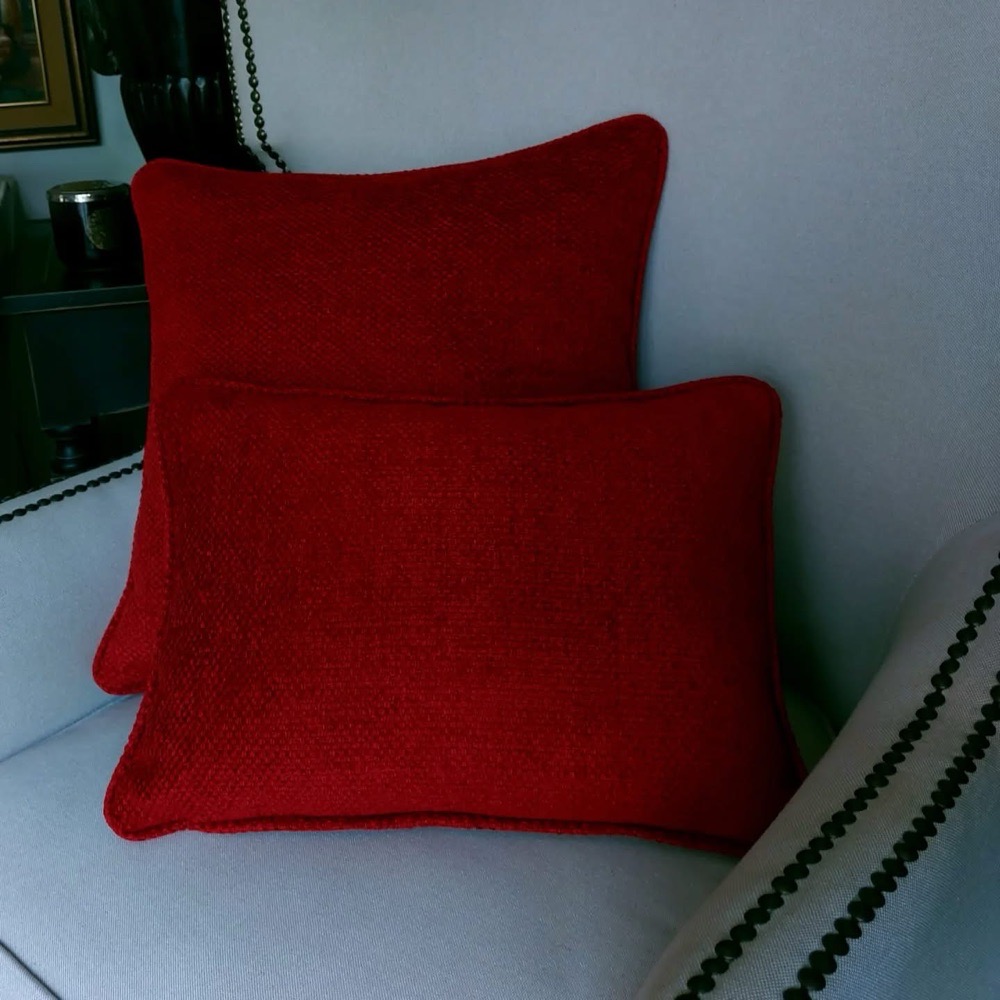 Lot de 6 coussins en velour tressé