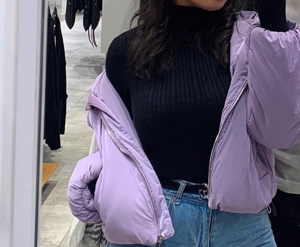 Bomber Bershka mauve à reflets changeants pour femme