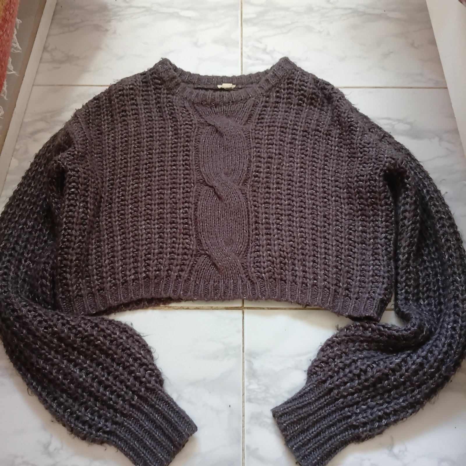 Crop pull en maille🩶🩶