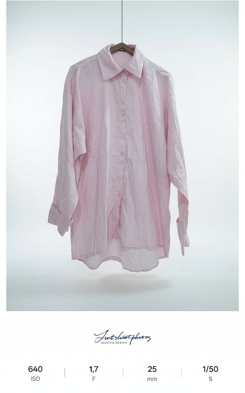Jolie chic chemise rose poudré over size 