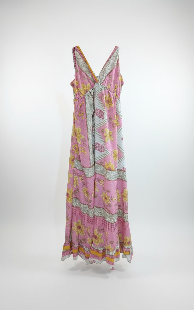 Jolie robe  long floral soie