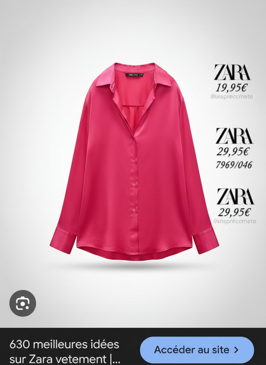 Chemise zara satiné over 