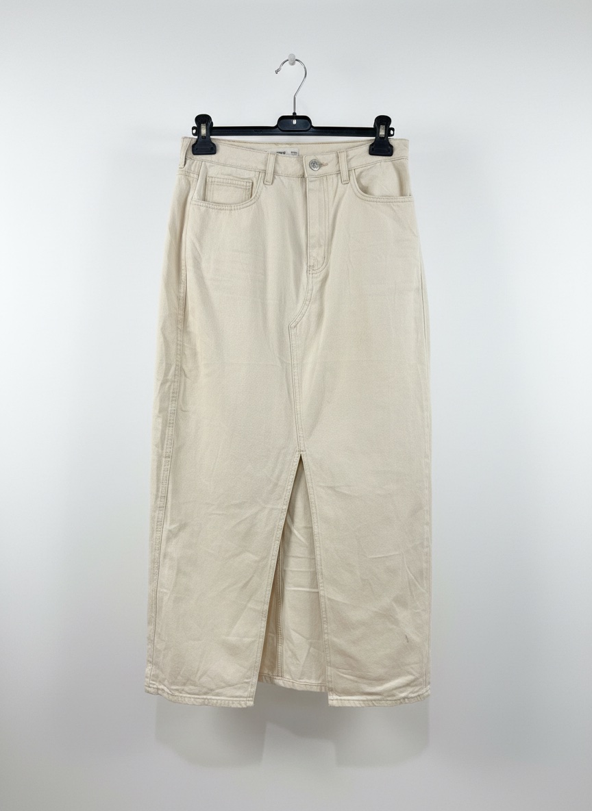 Jolie jupe jeans long mango fendu 