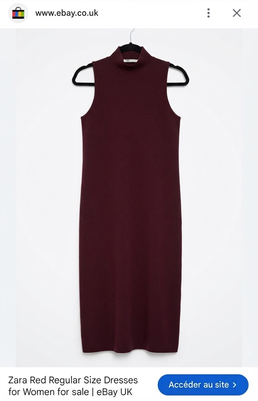 Robe long zara laine burgundi