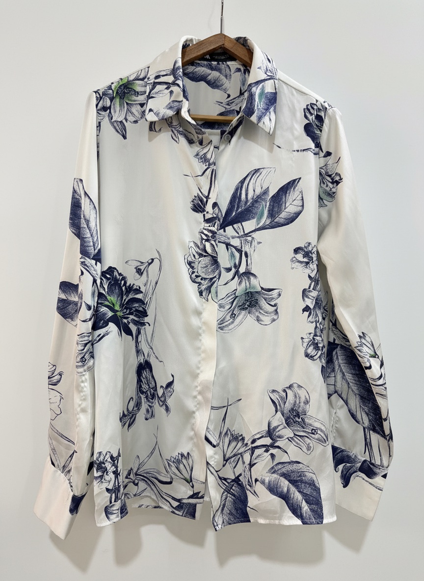 Chemise satiné Zara over size Floral
