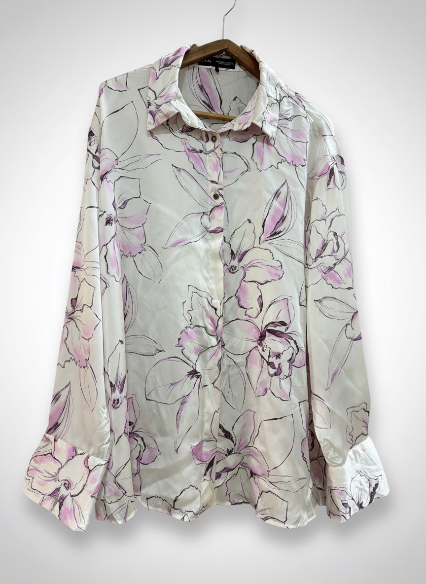 Chemise zara satiné floral  