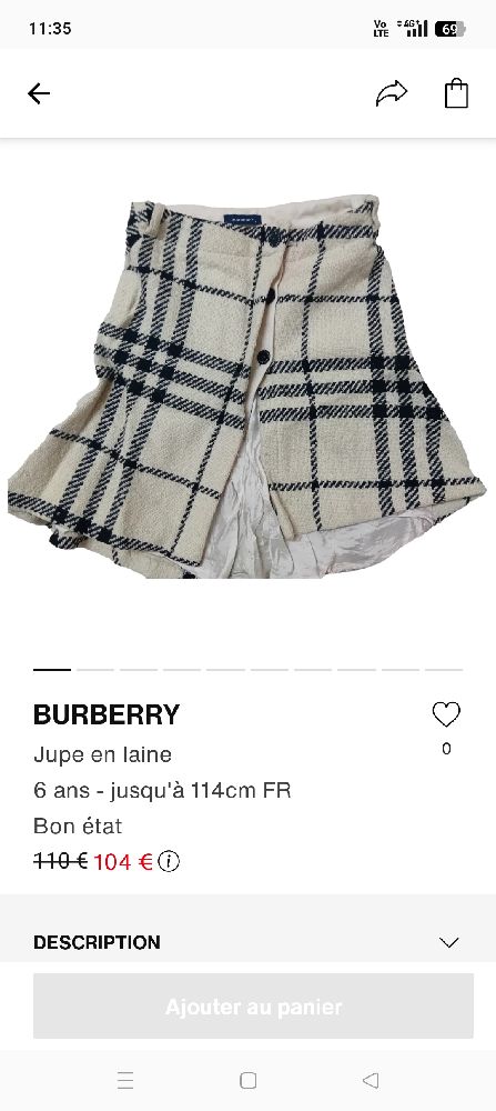 Jupe Burberry neuf