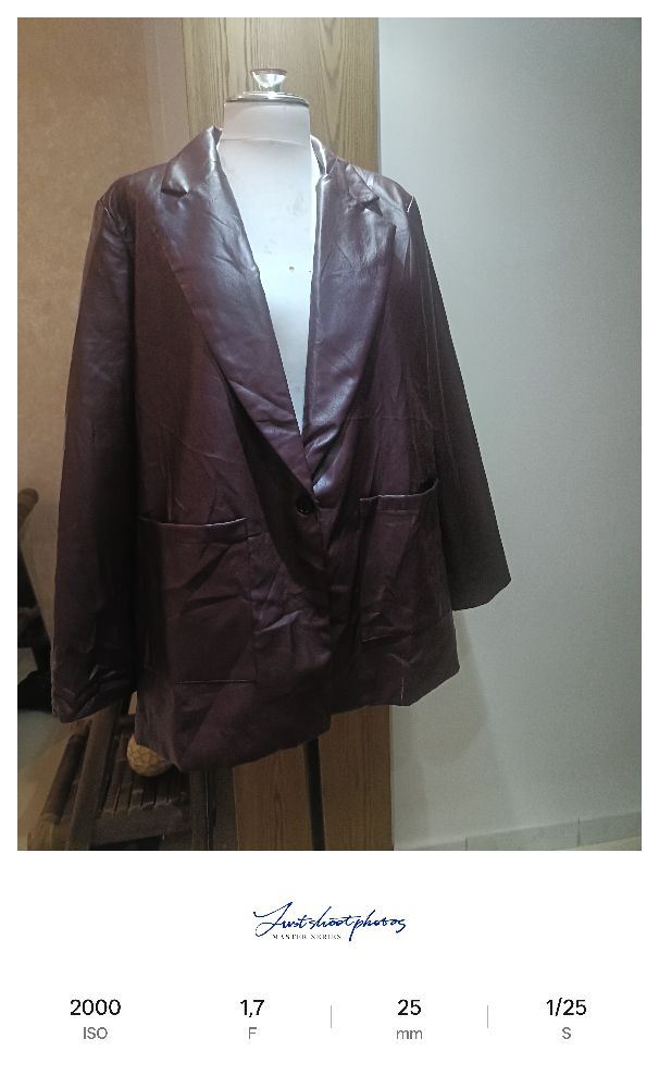 Blazer simili cuir Zara over size Burgundy