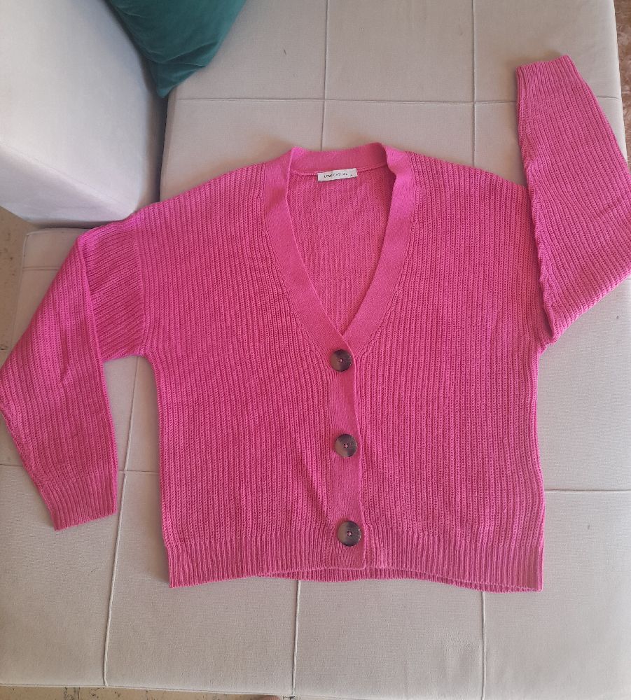 gilet laine rose