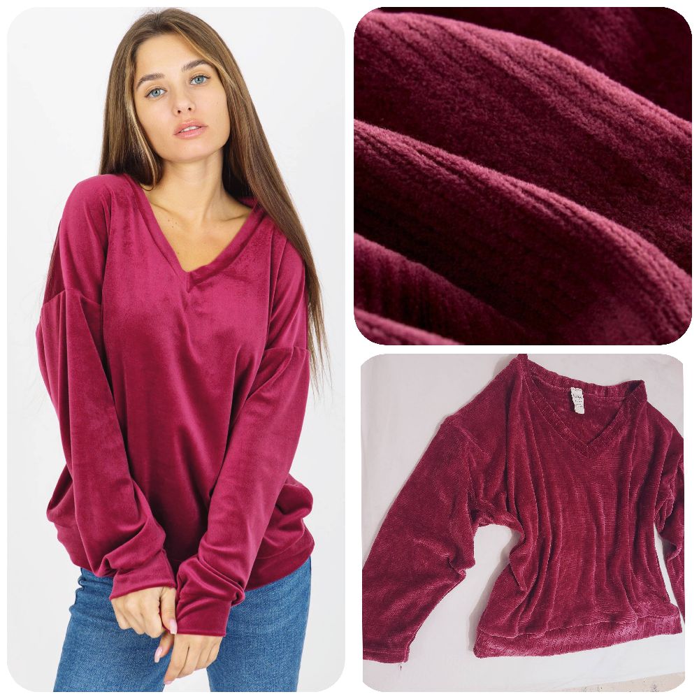Pull oversise couleur ruby