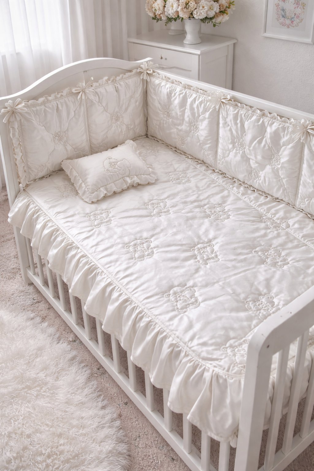 Couverture +coussin +tour de lit 