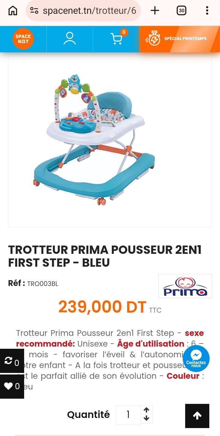 Trotteur Prima pousseur 2 en 1 first step