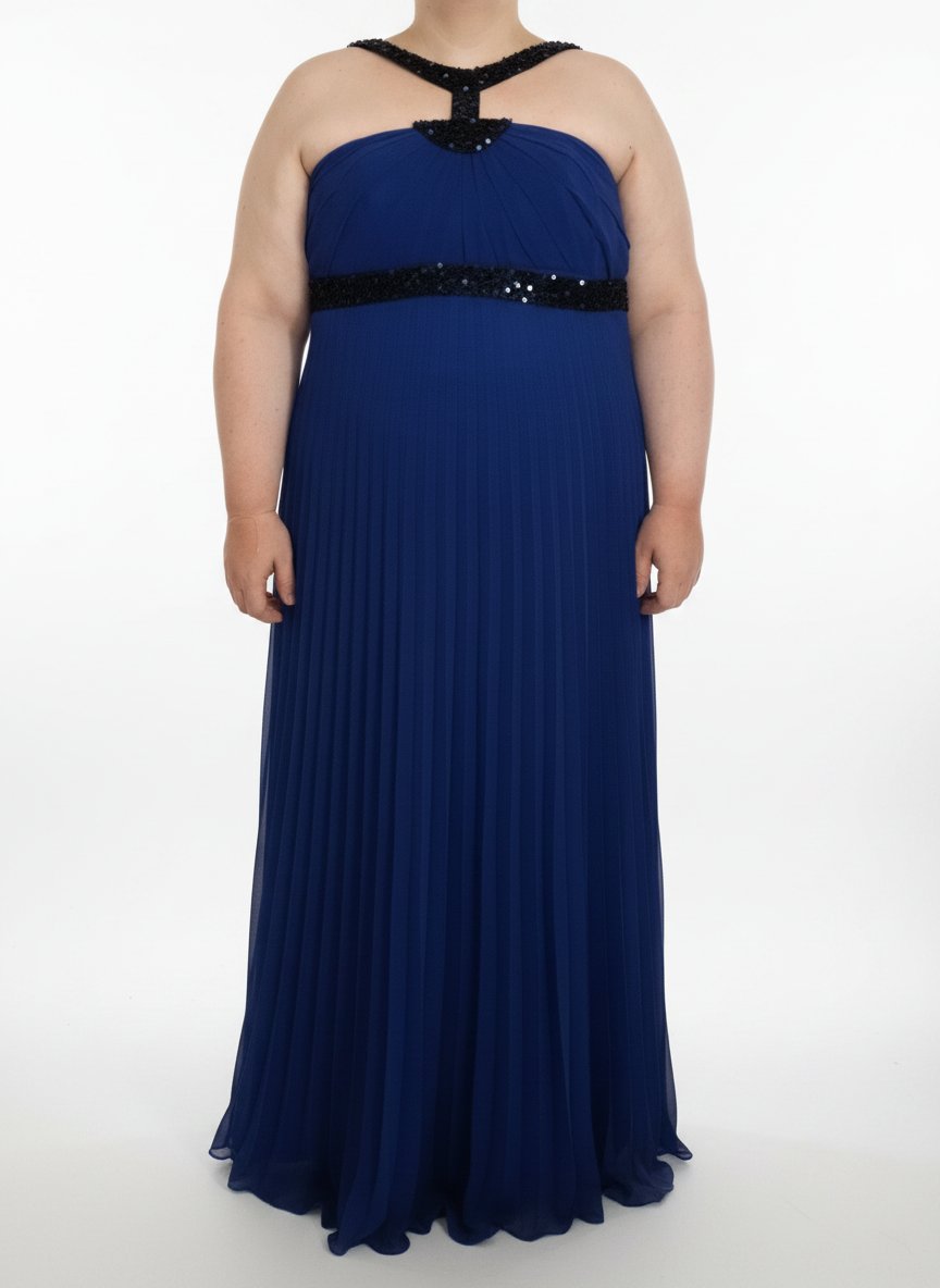 Robe soirée bleu et noir