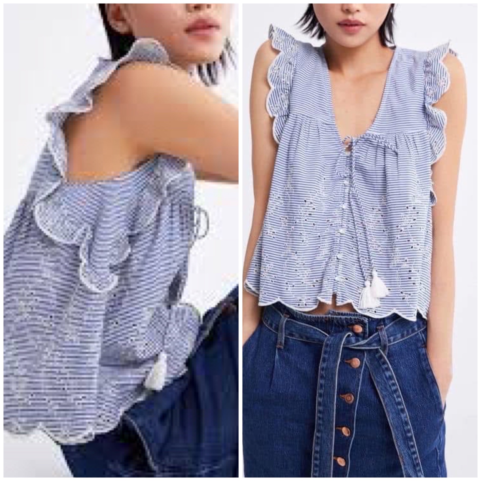 Zara blouse en broderie❤️xs/S