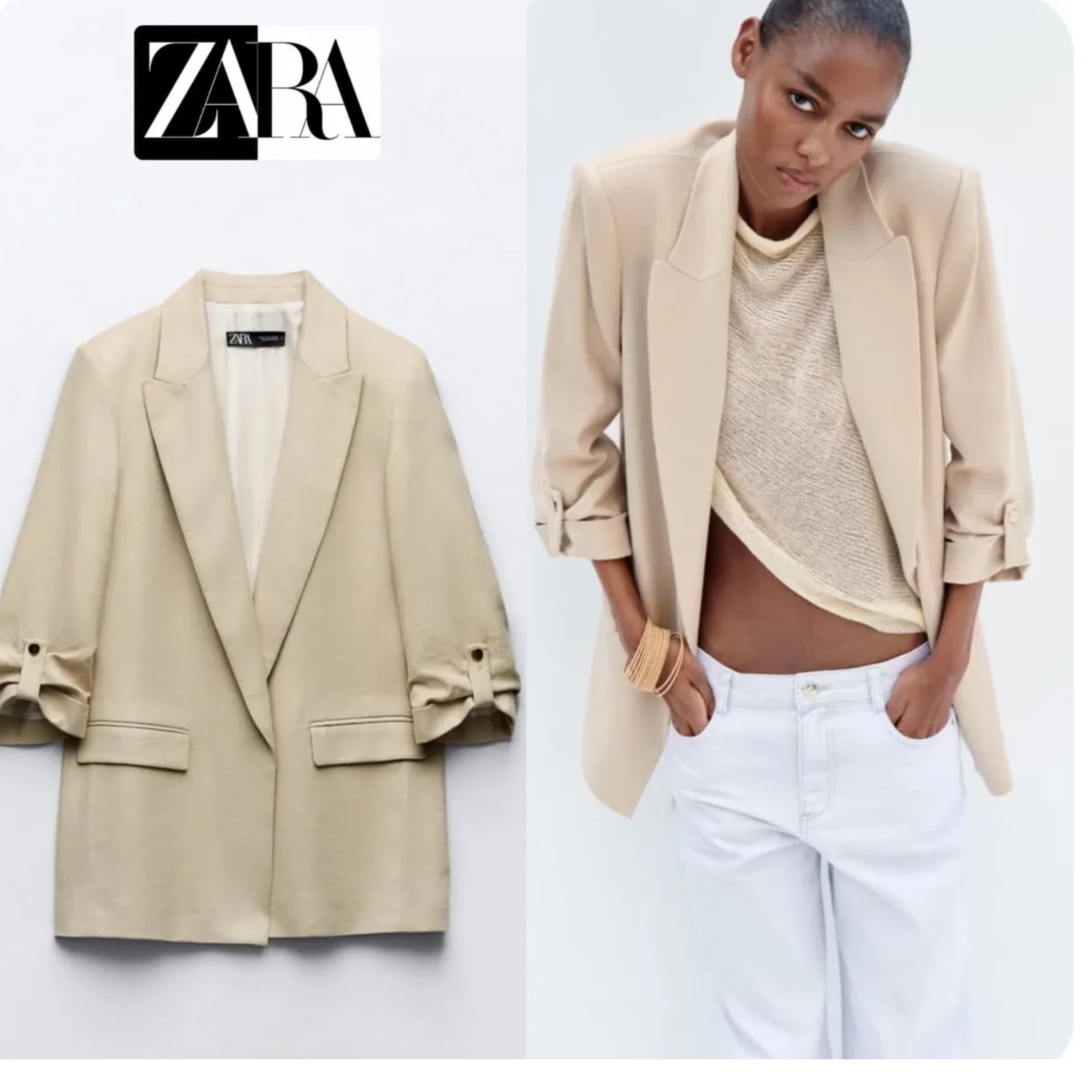 Zara long blazer retroussée M/L❤️