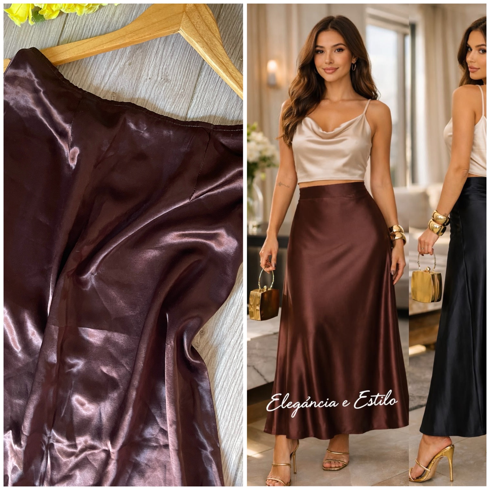 Long jupe Satin neuf S/P❤️❤️❤️💋