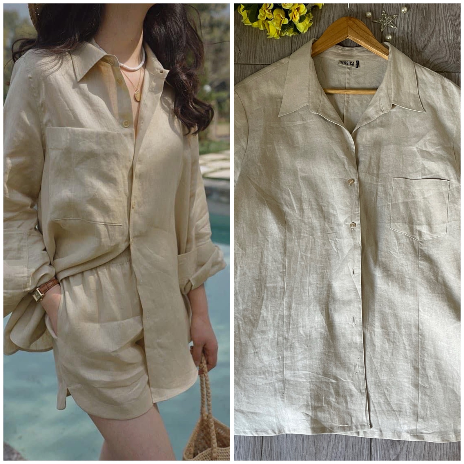 Kamraya/ lin pure long chemise 44/46