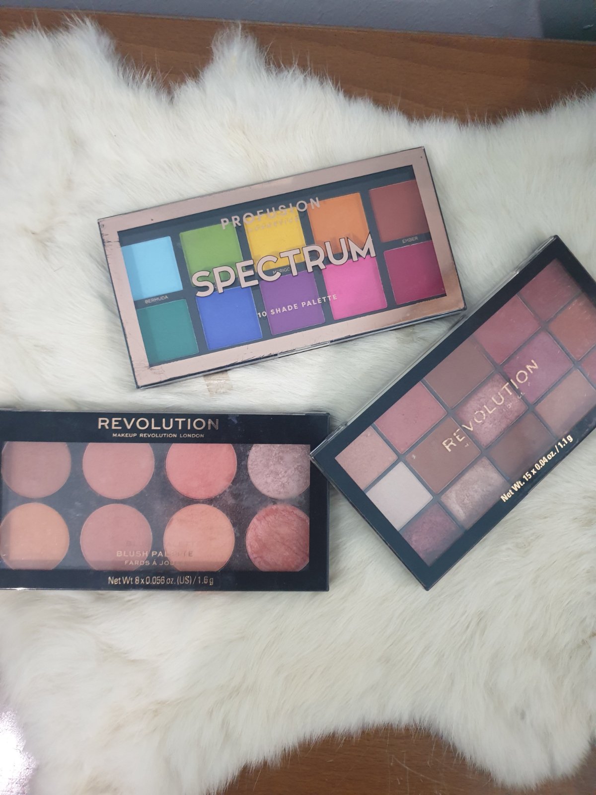 3 palettes blush and eye shadows