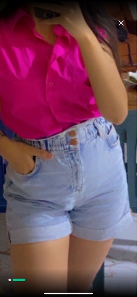 Short jean taille haute 