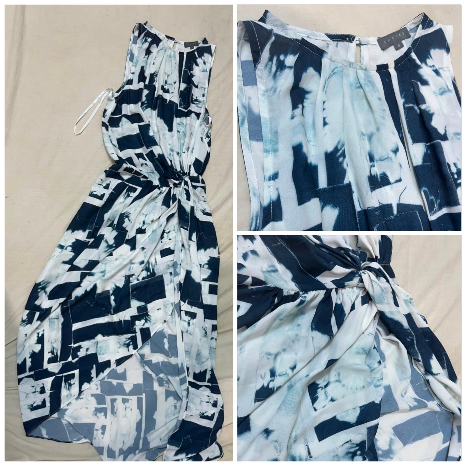 Robe bleu et blanc sans manches