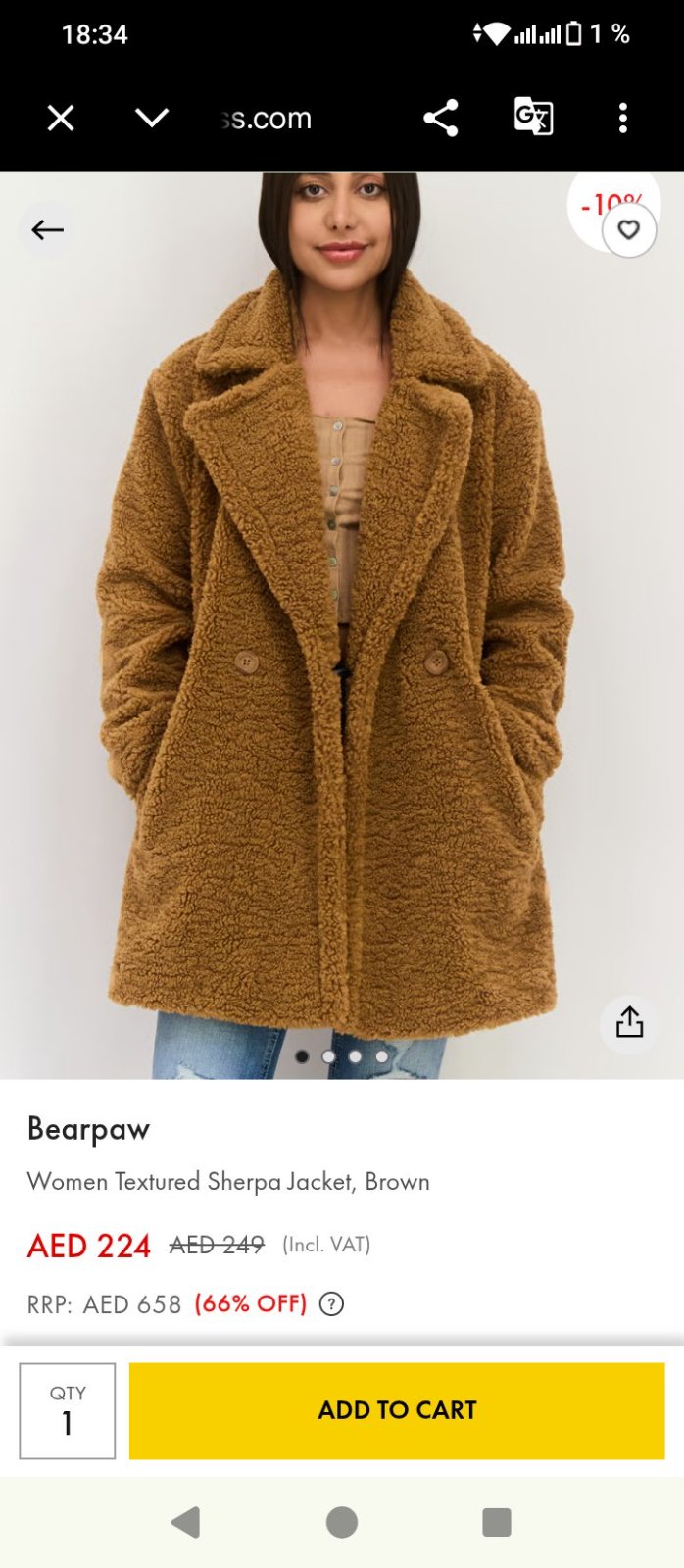 Manteau marron en teddy  Coupe élégante et confortable, avec double boutonnage et col à revers. Parfait pour un look chic et cosy