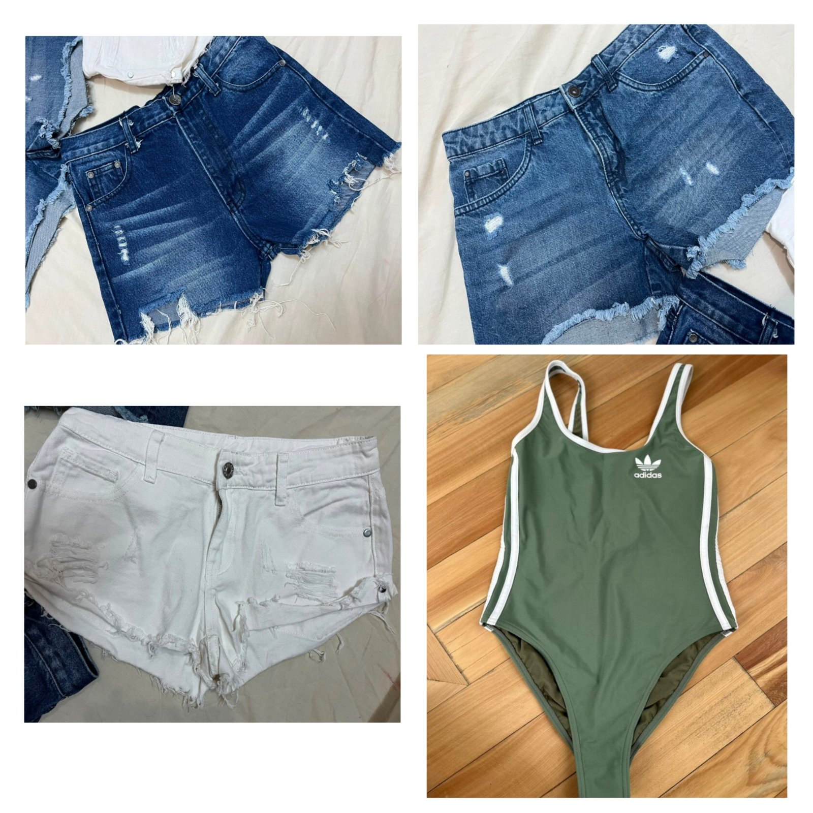 Mailot de bain originale adidas vert + 3 shorts 