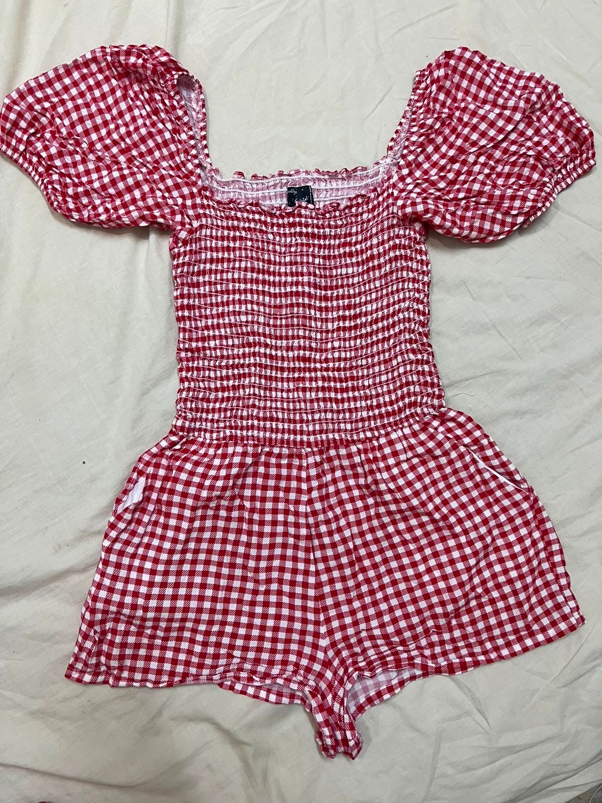 Combi short rouge et blanc