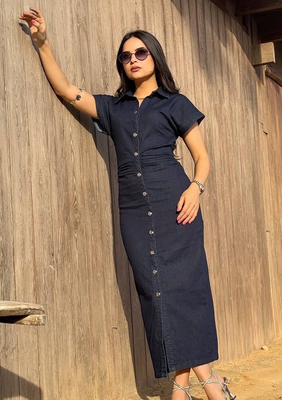 Denim robe