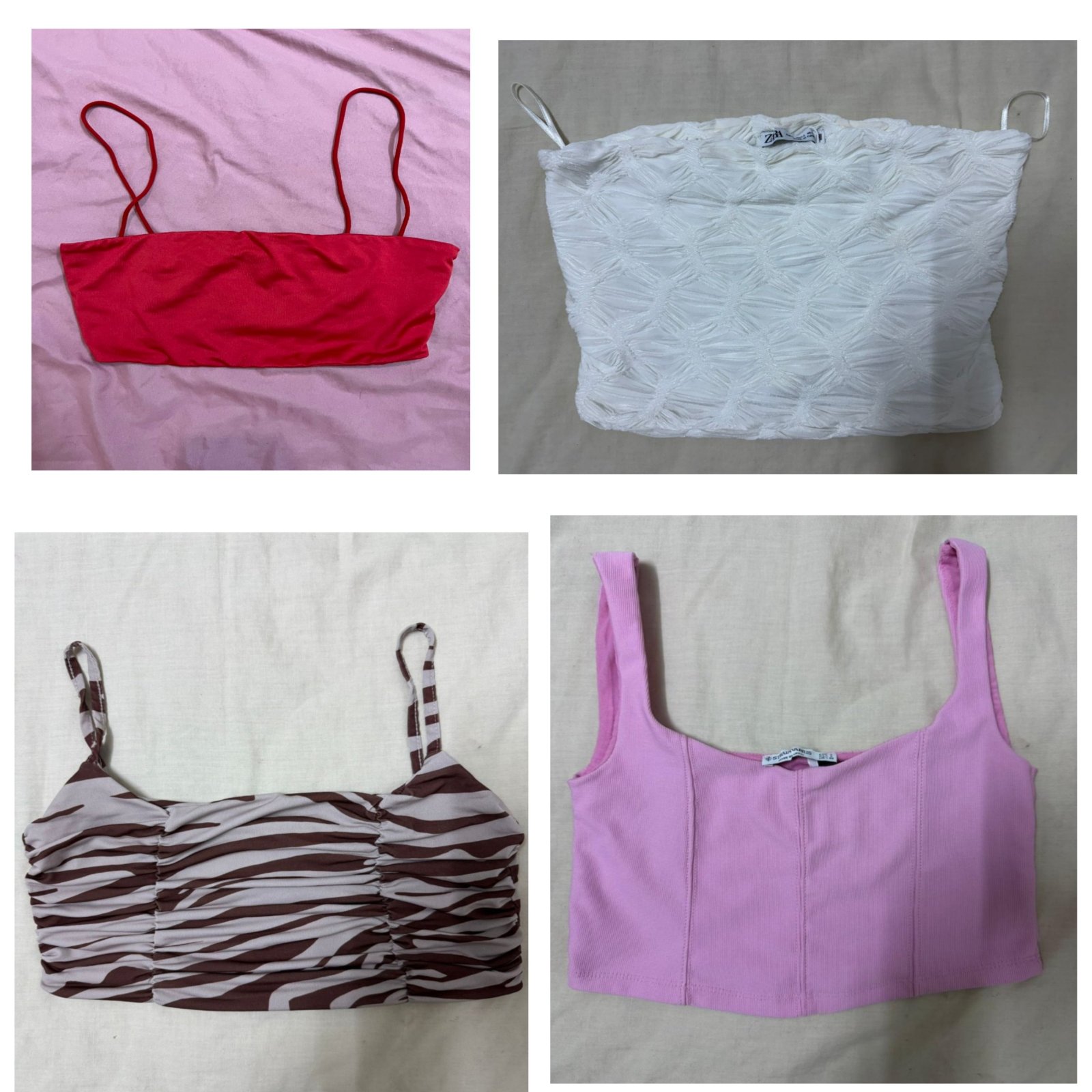 Lot 4 tops de la marque zara shein prettylittlething et stradivarius 