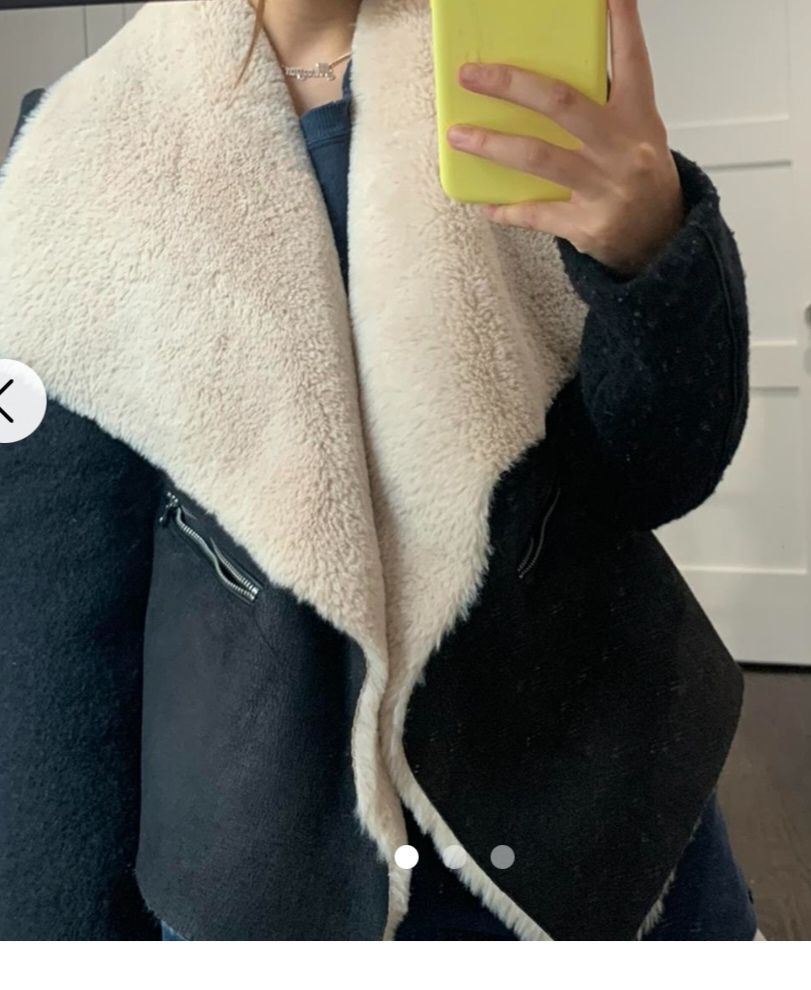 Zara jaket xs 3aloucha min da5il mil barra imitation peau 
