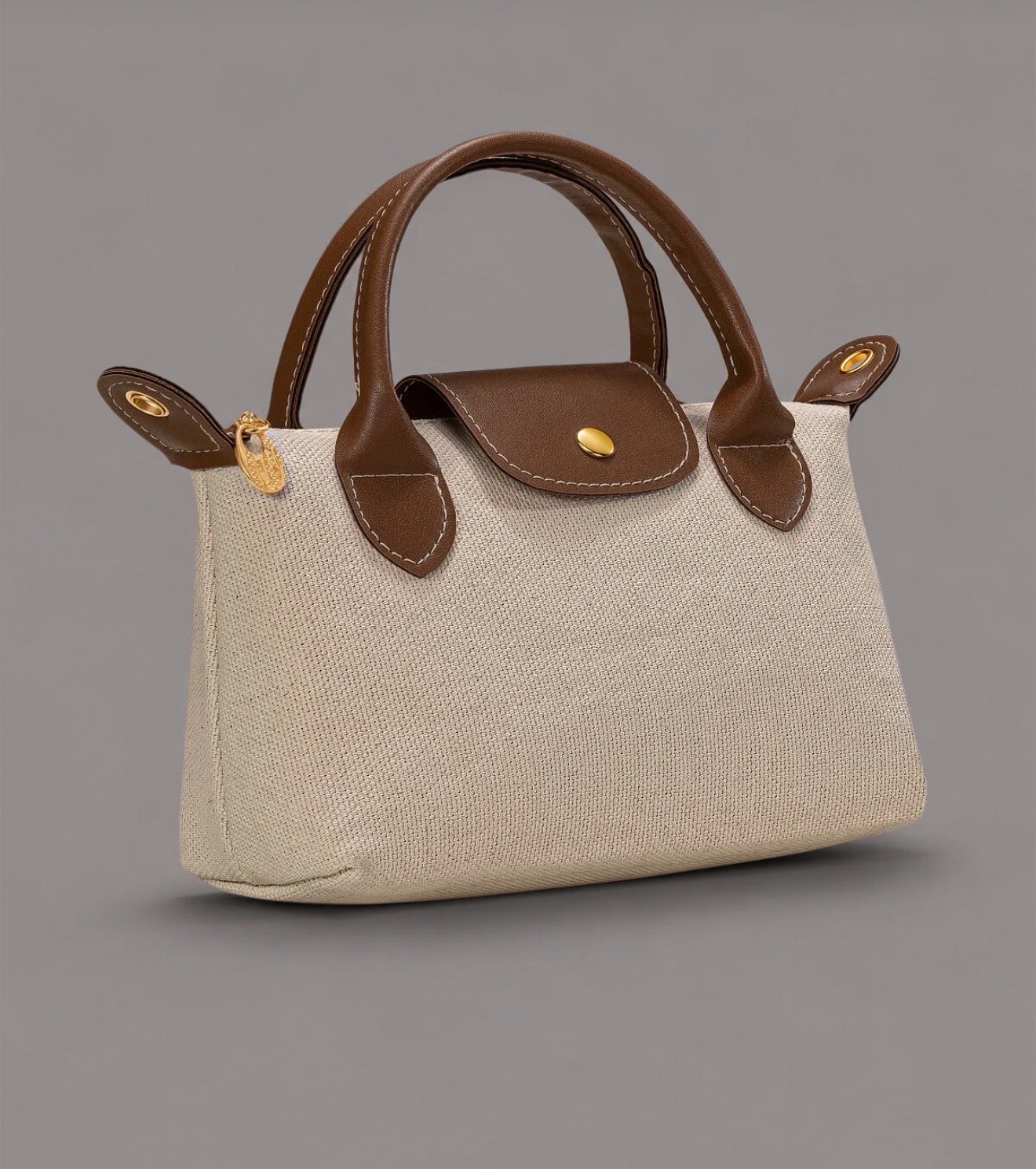 Cream canvas crossbody bag