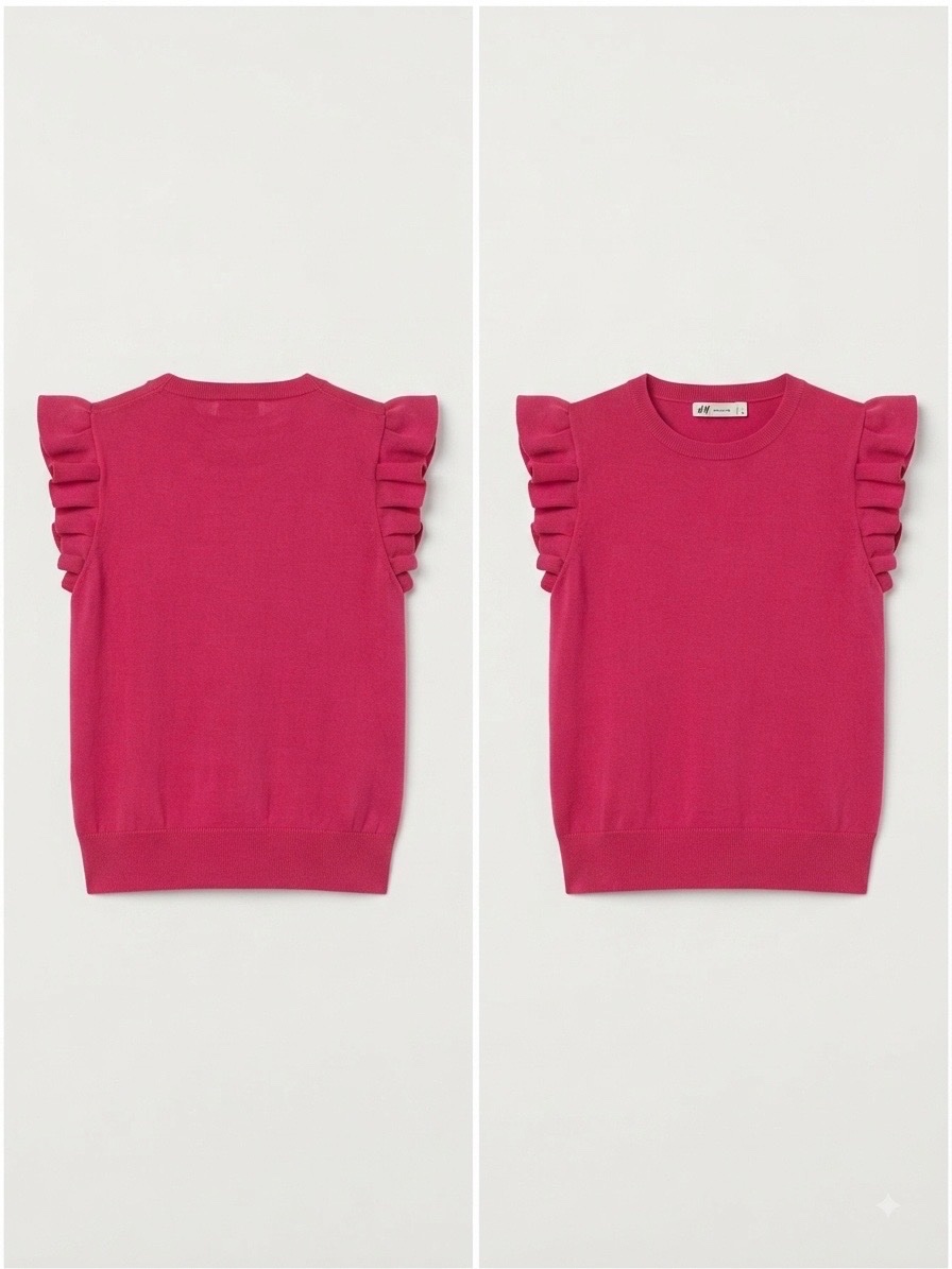 Ruffle-Sleeve Knit Top