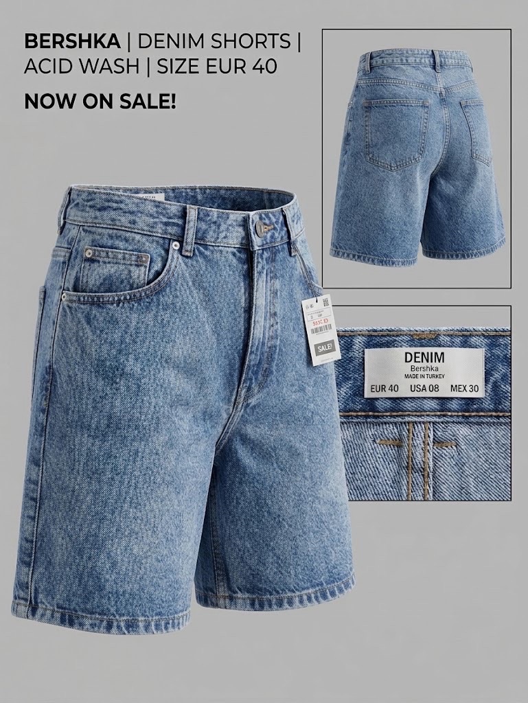 Short en jean Bermuda Bershka – T.40 (L)