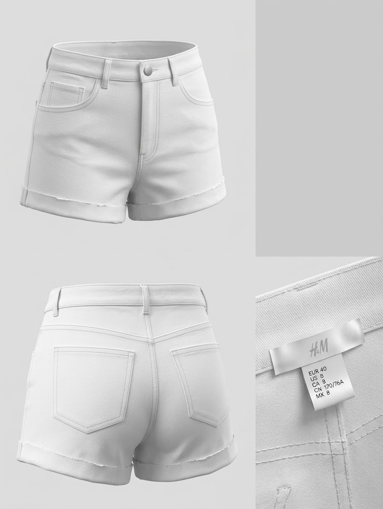 Short en jean blanc H&M taille haute - Taille 40