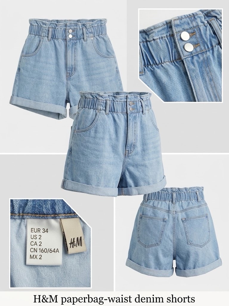 Short en jean paperbag H&M – Taille 34 (US 2)
