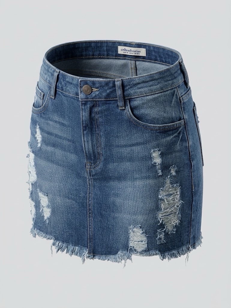 Jupe en jean déchirée Stradivarius - Taille 38 / S