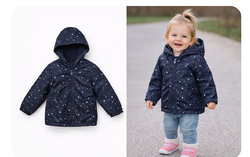 Veste fille ⭐ étoiles – 2 ans – légère & confortable 💙