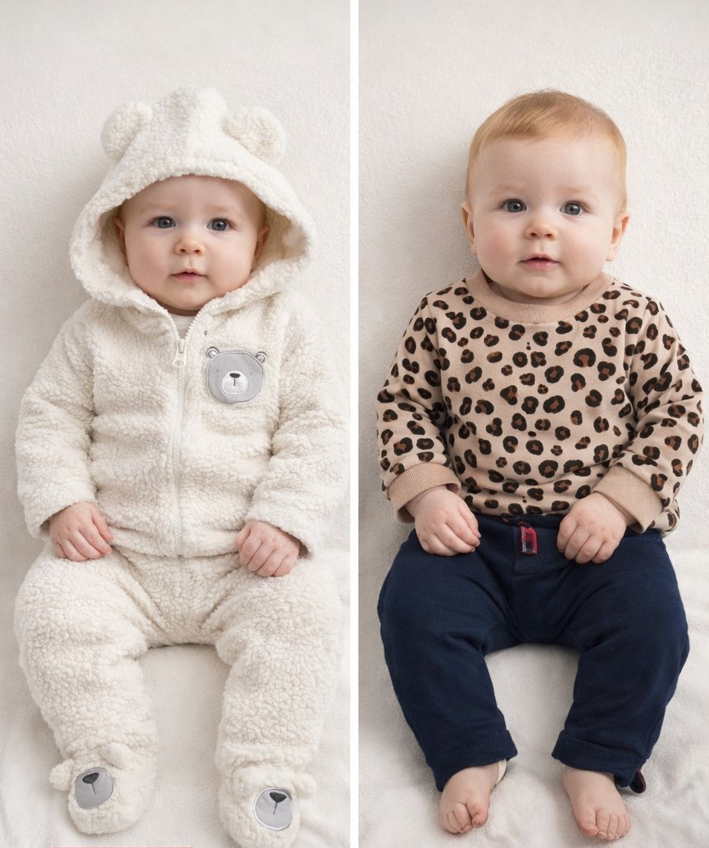 🤍 Lot bébé 6-9 mois  👶✨ Tenues trop mignonnes et bien chaudes 🧸🐆