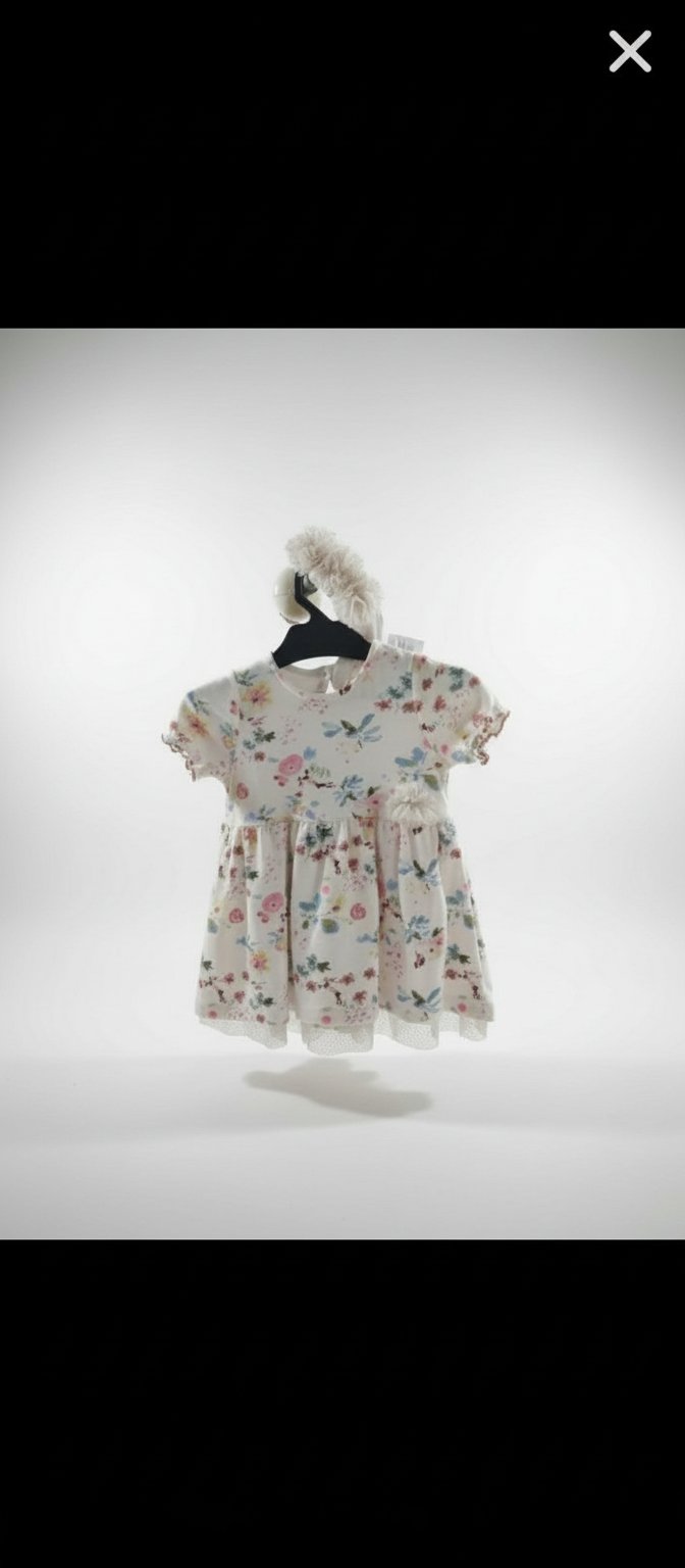 Robe Petit Bateau 12 mois + bandeau assorti 🌸 look complet chic